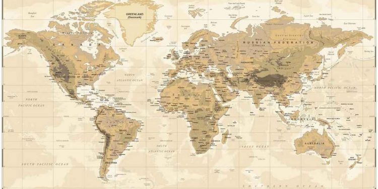 Bản đồ thế giới là một địa cầu thu nhỏ giúp ta hình dung thế giới