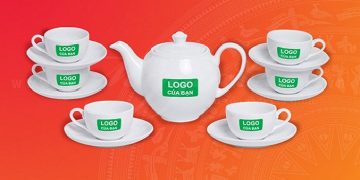 Bộ ấm trà Minh Long in logo